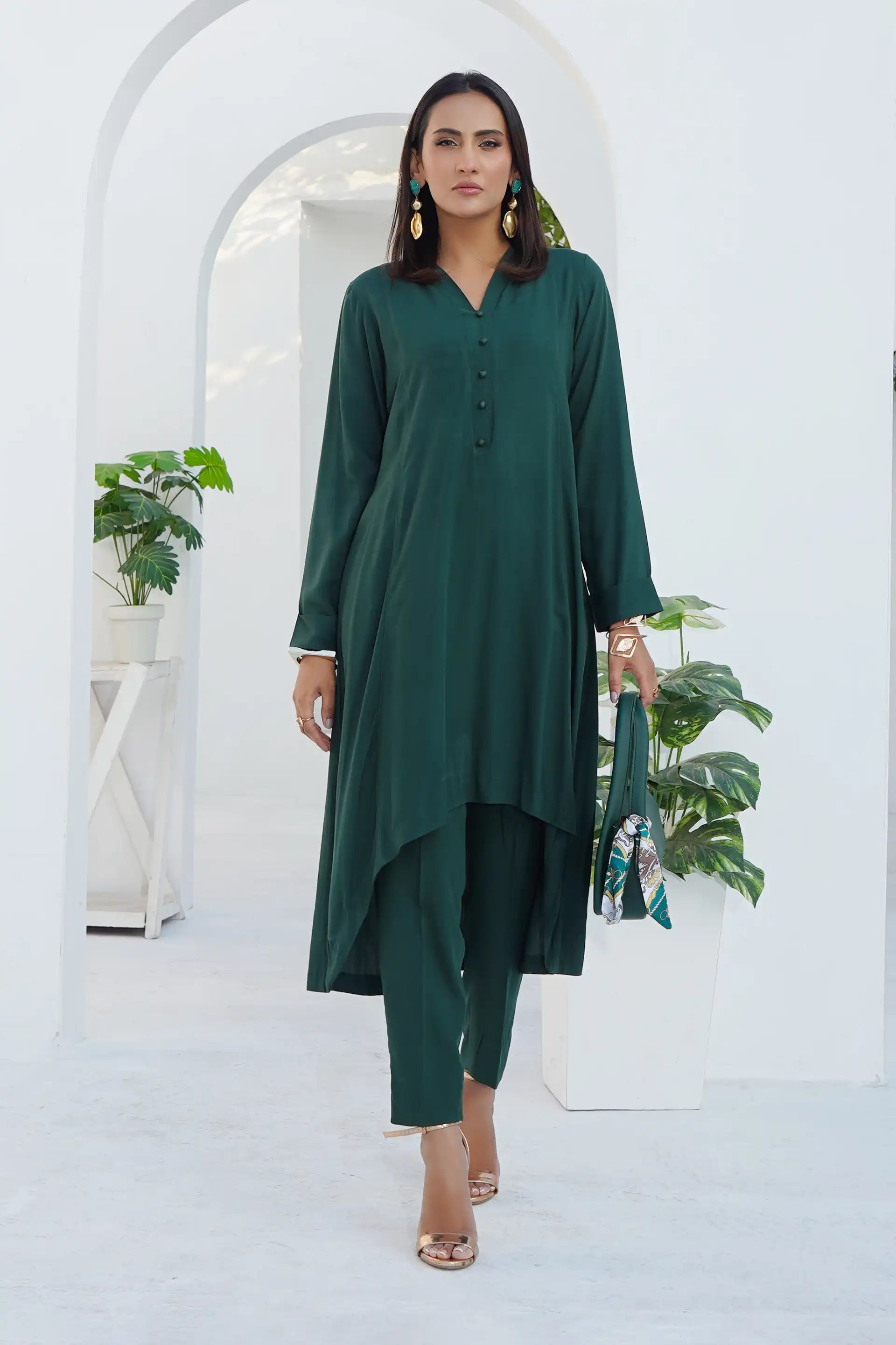 Emerald Green Solid Co-ord Set