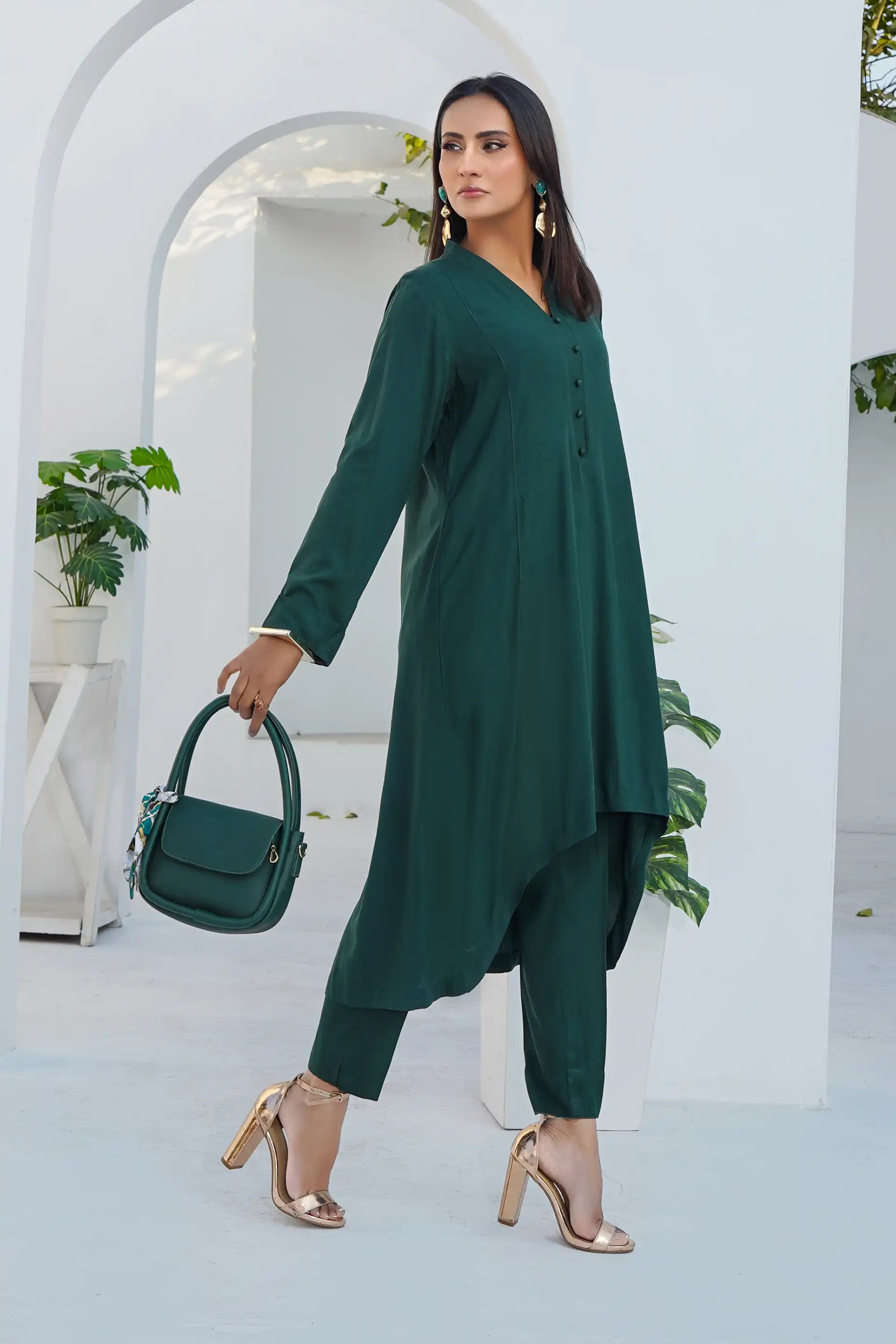 Emerald Green Solid Co-ord Set