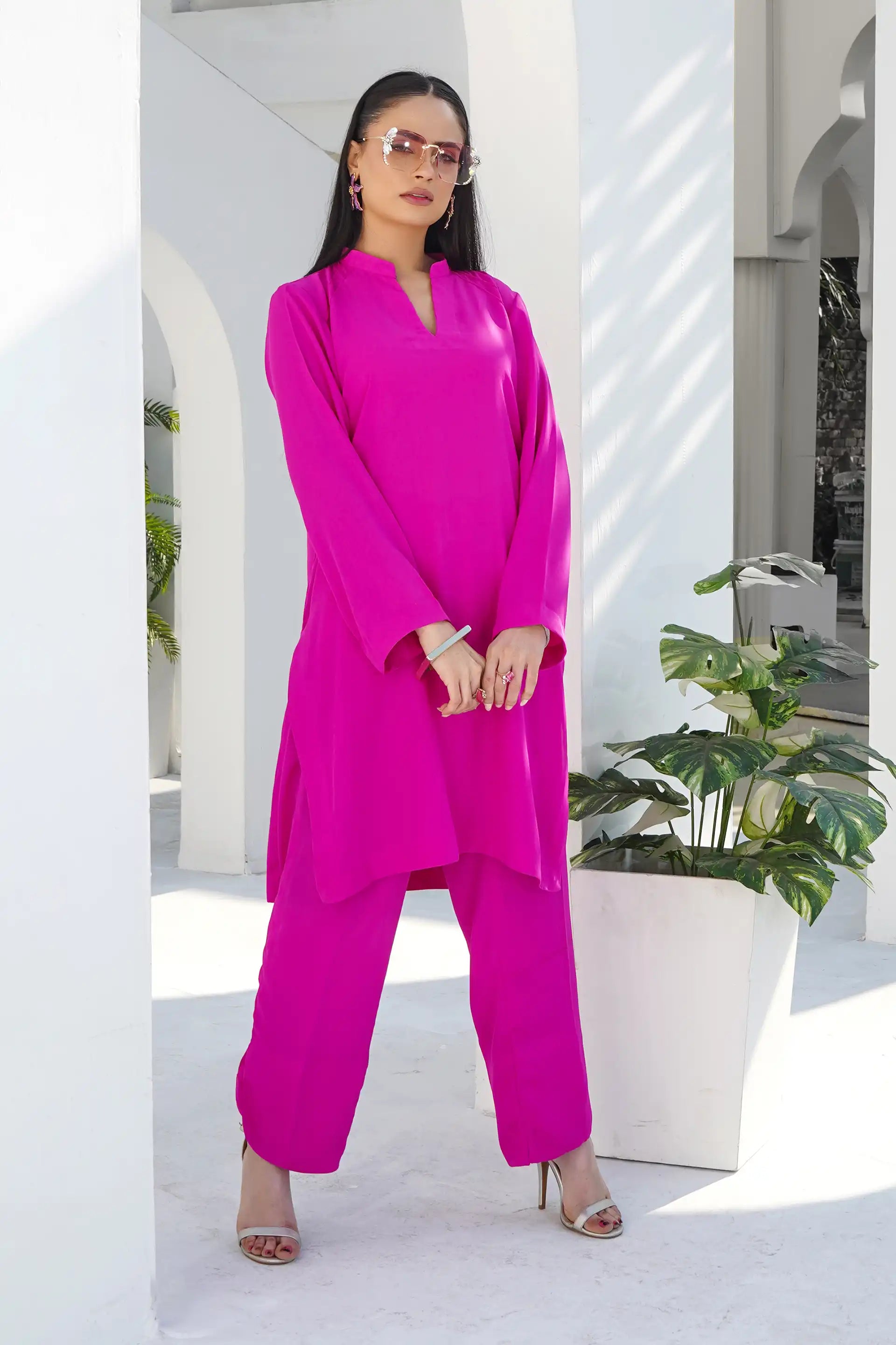 Magenta Solid Co-ord Set