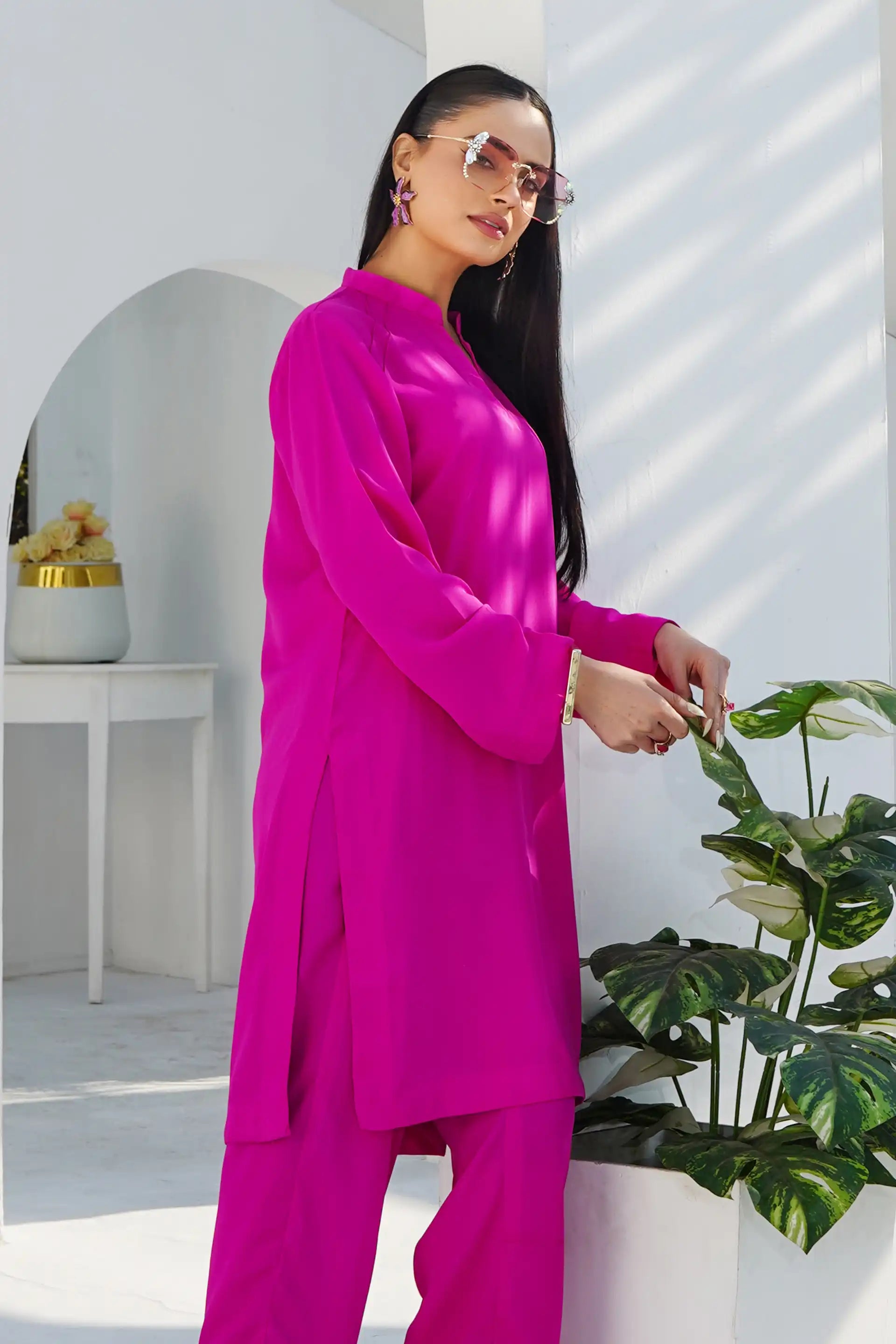 Magenta Solid Co-ord Set