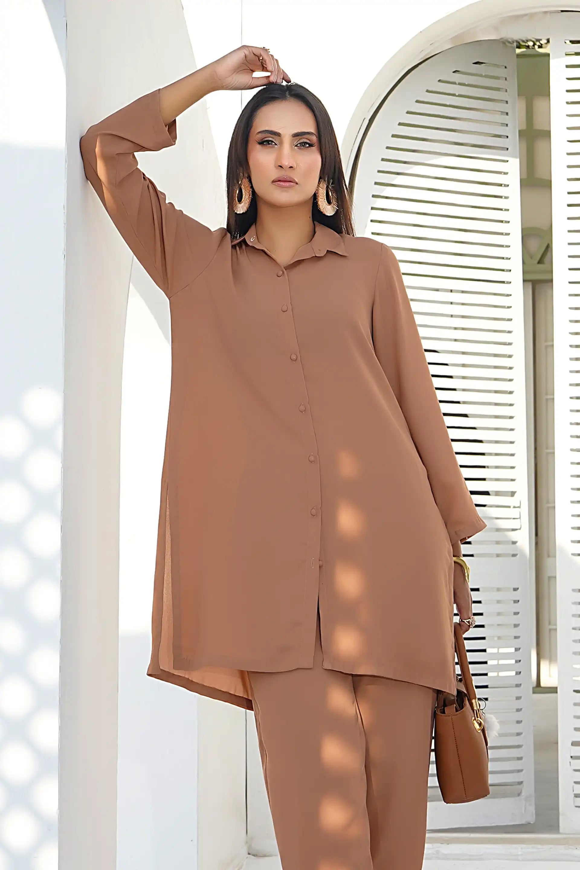 Nude Almond Solid Co-ord Set