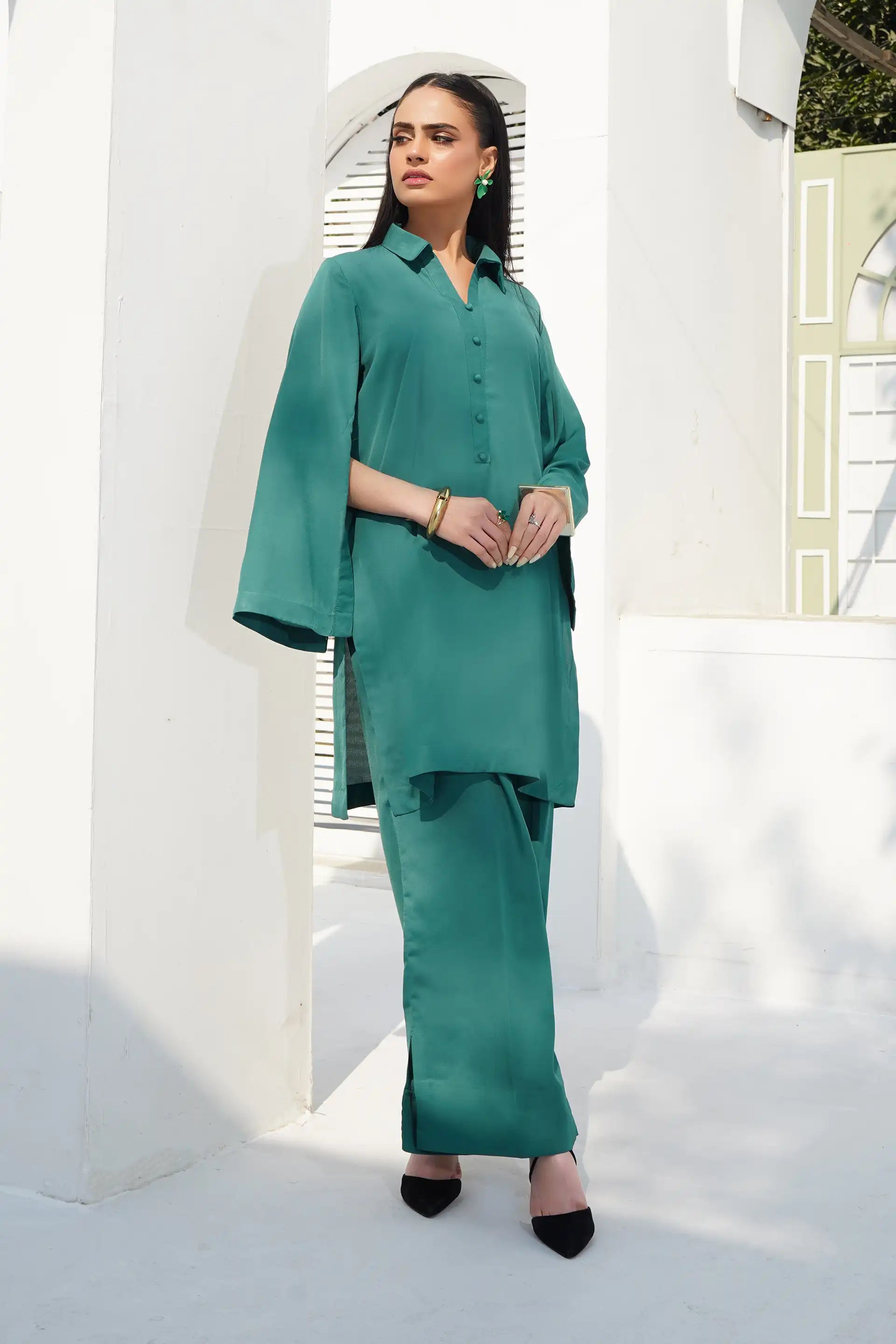 Teal Solid Co-ord Set
